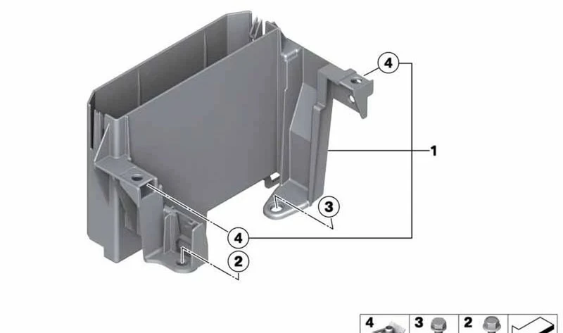 Soporte unidad de mando del motor OEM 12907823714 para MINI R56 LCI, Clubman R55 LCI, Cabrio R57 LCI, Coupé R58, Countryman R60, Paceman R61. Original MINI.