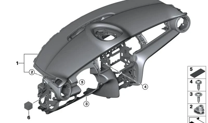 Tablero de instrumentos Head-Up Display OEM 51459349637 para MINI F56, F55, Cabrio F57. Original MINI.