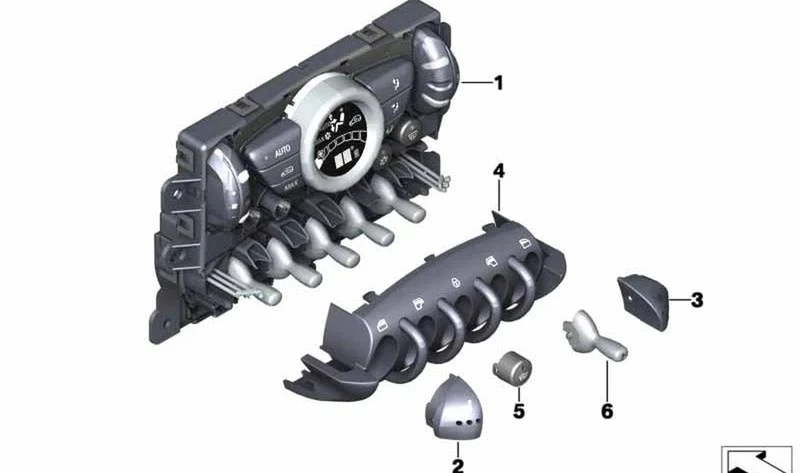 Mando de climatizador automático OEM 64119812027 para MINI Countryman R60, Paceman R61. Original MINI.