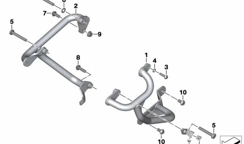 Estribo de protección de motor izquierdo OEM 77148548831 para motos BMW S 1000 XR (K49). Original BMW Motorrad.