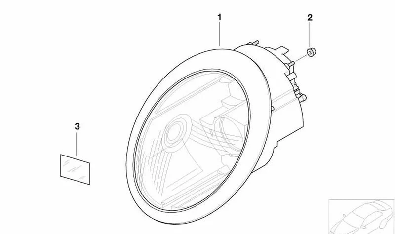 Faro de xenón delantero derecho OEM 63127198736 para MINI R50, R53, Cabrio R52. Original MINI.