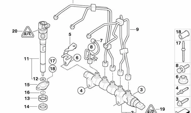 Tubería de presión OEM 13537804977 para MINI R56, Clubman R55. Original MINI.
