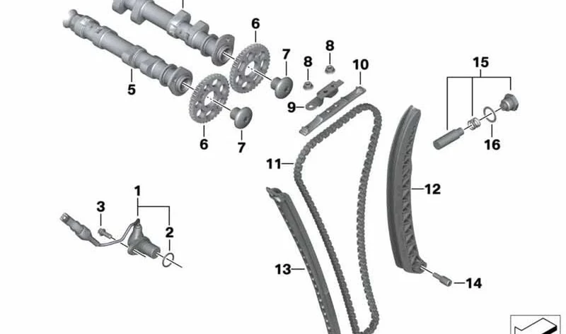 Árbol de levas de escape OEM 11317690462 para motos BMW F800GT, F800S, F800ST, F800R. Original BMW Motorrad.