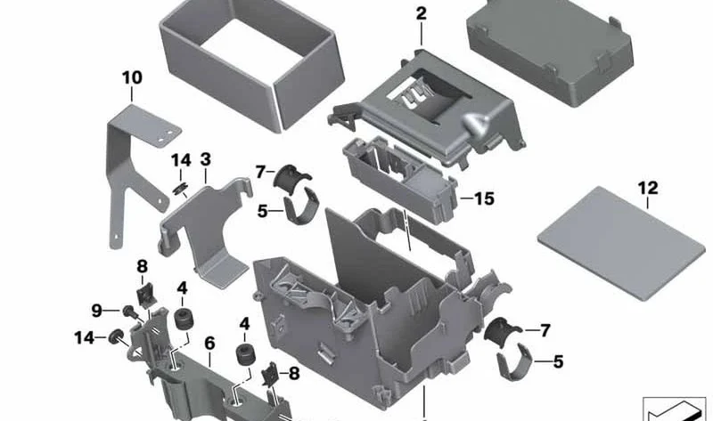 Soporte de batería OEM 61218533308 para motos BMW R1200GS, R1200GS Adventure, R1200RT, R1200R, R1200RS... y más. Original BMW Motorrad.