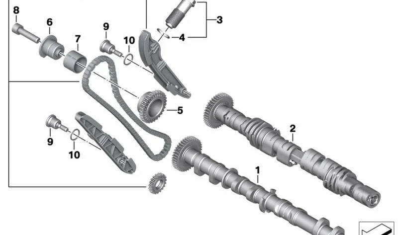 Eje carril cadena OEM 11318358939 para motos BMW S 1000 R, S 1000 RR, M 1000 R, M 1000 RR, S 1000 XR, M 1000 XR. Original BMW Motorrad.