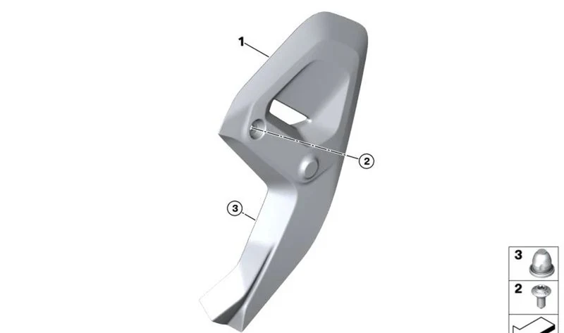 Panel protector derecho OEM 46631541498 para motos BMW R1300GS, R1300GS Adv, R1300R, R1300RS. Original BMW Motorrad.