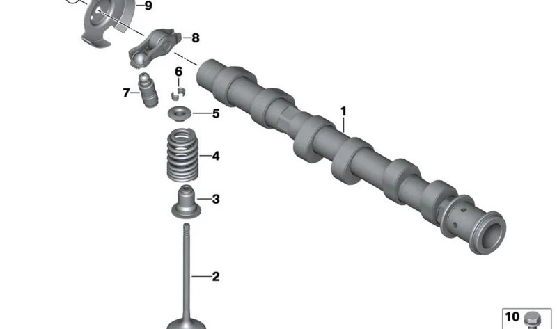 Árbol de levas de admisión OEM 11318669196 para MINI F56, F55, Cabrio F57. Original MINI.