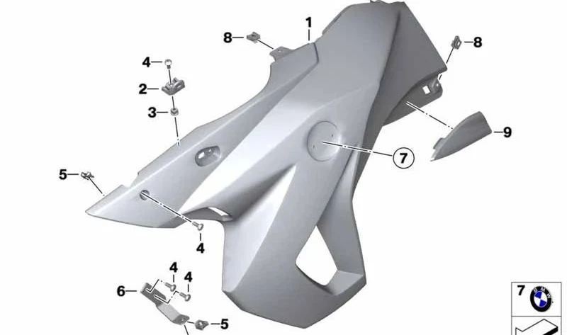 Soporte de revestimiento izquierdo OEM 46637698575 para motos BMW F 650 GS, F 800 GS. Original BMW Motorrad.