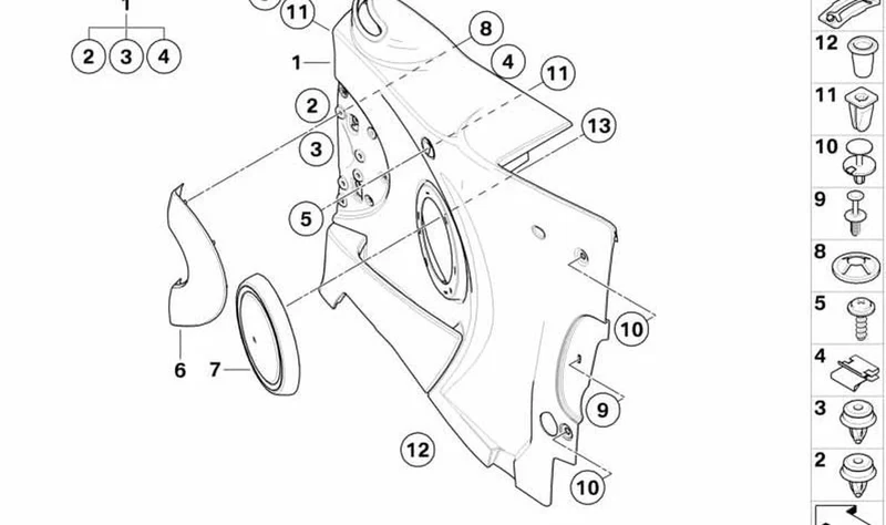 Cubierta de altavoz cromo derecha OEM 51432757986 para MINI Cabrio R57, R57 LCI. Original MINI.