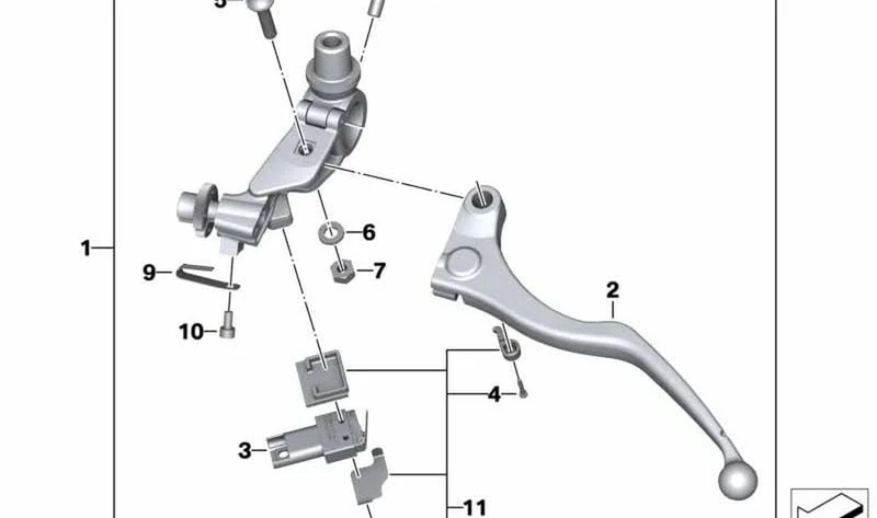 Palanca de embrague OEM 32728553801 para BMW Motorrad S 1000 XR (K49) 2015-2019. Original BMW Motorrad.