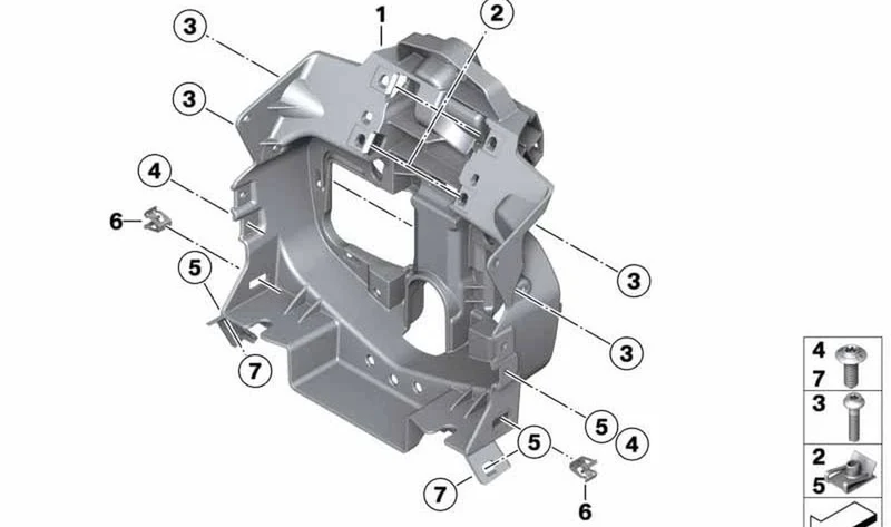 Soporte revestimiento frontal OEM 46638564650 para motos BMW F 750 GS, F 850 GS, F 850 GS Adventure... y más. Original BMW Motorrad.