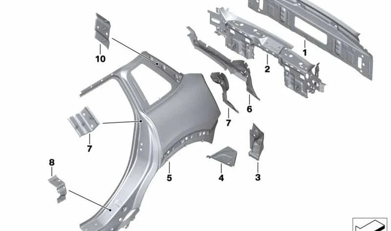 Columna de interior izquierda OEM 41007430981 para MINI F55, F55 LCI, F65. Original MINI.