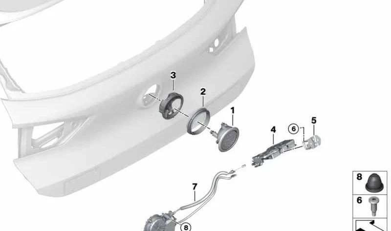 Estribo de cierre OEM 51247473763 para MINI Countryman F60, F60 LCI, BMW X2 F39. Original BMW y MINI.