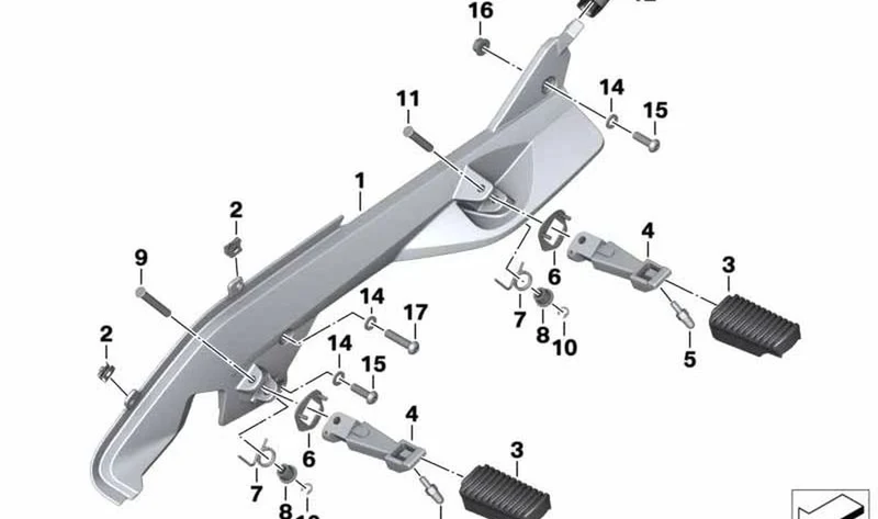 Descansa-pies izquierdo OEM 46718533877 para motos BMW R1200RT, R900RT... y más. Original BMW Motorrad.