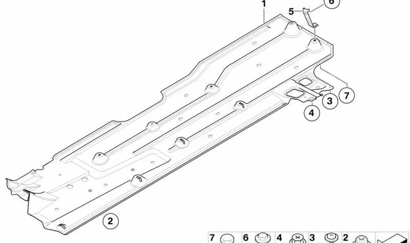 Soporte revestimiento bajos izquierdo OEM 51752753165 para MINI R53, R55, R56, R56 LCI, Clubman R55, Clubman R55 LCI, Coupé R58. Original MINI.