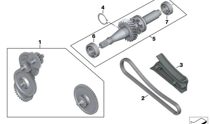 Árbol de salida OEM 23008414036 para motos BMW R 18, R 18 Classic, R 18 B, R 18 Transcontinental. Original BMW Motorrad.