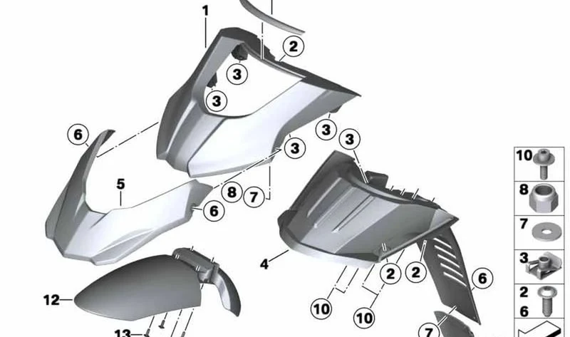 Guardabarros delantero OEM 46618544798 para BMW G 650 GS Sertão. Original BMW Motorrad.