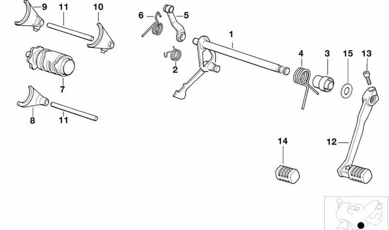 Rodillo de mando OEM 23007700167 para motos BMW F 650, F 650 ST, F 650 GS, G 650 X... y más. Original BMW Motorrad.