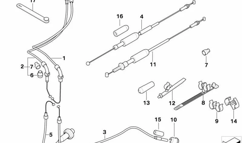 Cable del acelerador OEM 32731342370 para motos BMW R 850 C, R 1200 C, R 1200 CL... y más. Original BMW Motorrad.