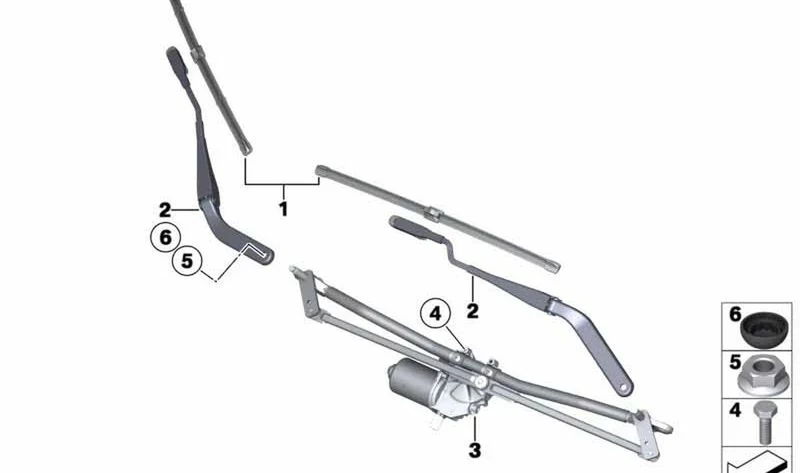 Brazo limpiaparabrisas delantero izquierdo OEM 61619449976 para MINI Countryman R60, Paceman R61. Original MINI.