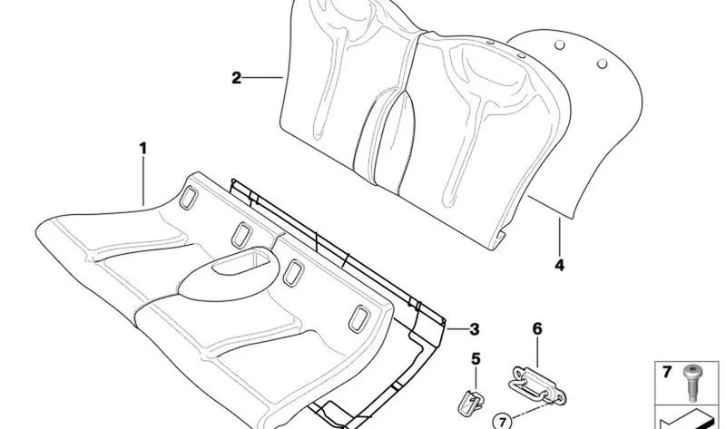 Funda de respaldo derecho en tejido OEM 52207056568 para MINI R53 Cooper S, JCW GP... y más. Original MINI.