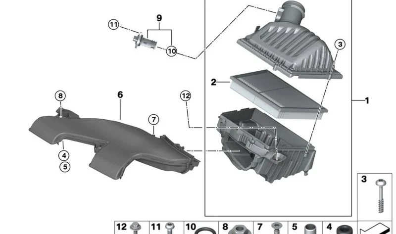 Conducción de aire de aspiración OEM 13718576980 para MINI F56, F55, Clubman F54, Countryman F60... y más. Original MINI.