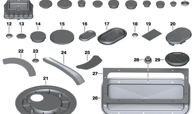 Lámina de protección roces marco lateral derecho OEM 51377491404 para MINI Countryman F60, F60 LCI. Original MINI.