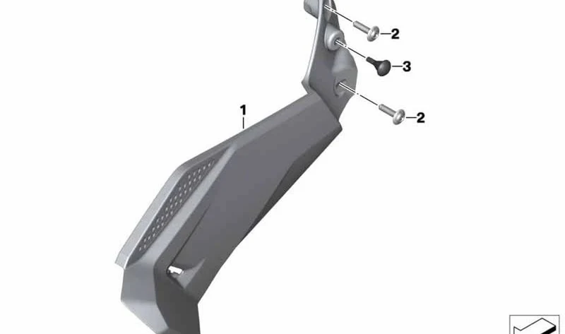 Moldura lateral depósito derecho OEM 46638556638 para motos BMW R1200GS, R1250GS. Original BMW Motorrad.