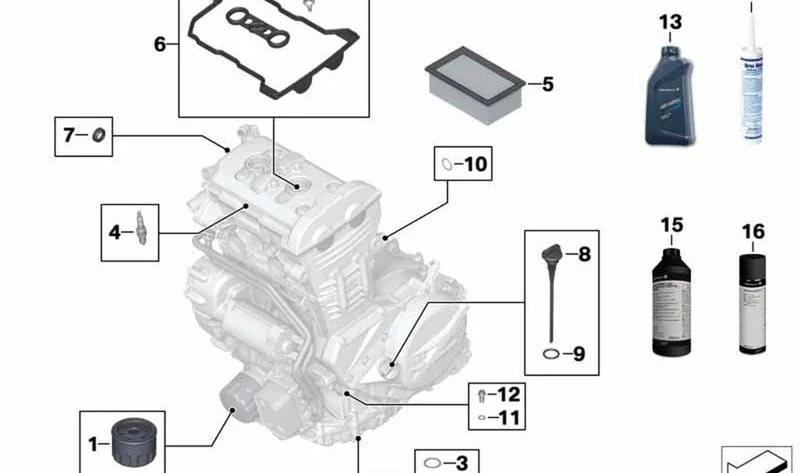 Juego de juntas tapa de culata OEM 11128520621 para motos BMW F700GS, F800GT, F800S, F800ST... y más. Original BMW Motorrad.