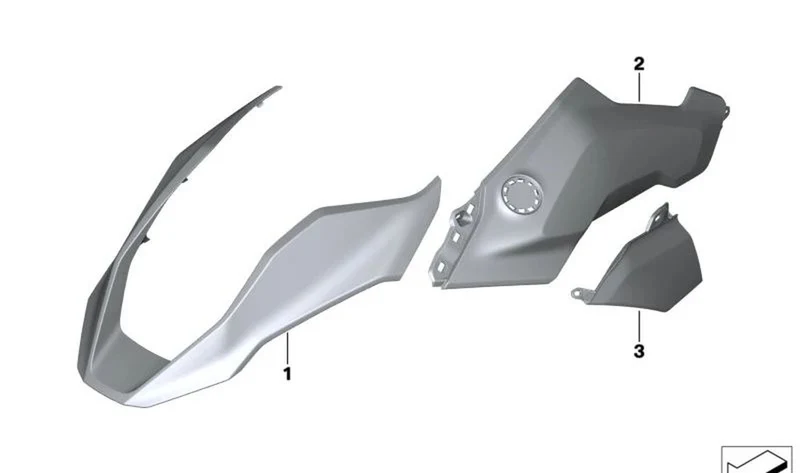 Pieza lateral del carenado izquierdo OEM 46815A7A561 para BMW Motorrad R 1300 GS (K61). Original BMW Motorrad.