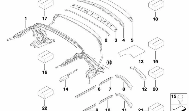 Juego de fijación cilindro hidráulico OEM 54342758427 para MINI Cabrio R57, R57 LCI. Original MINI.