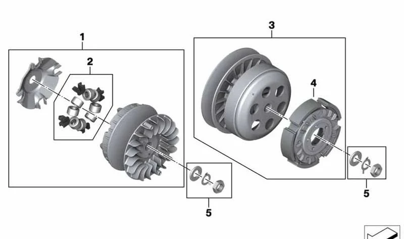 Embrague OEM 24818552388 para motos BMW C 400 GT, C 400 X. Original BMW Motorrad.