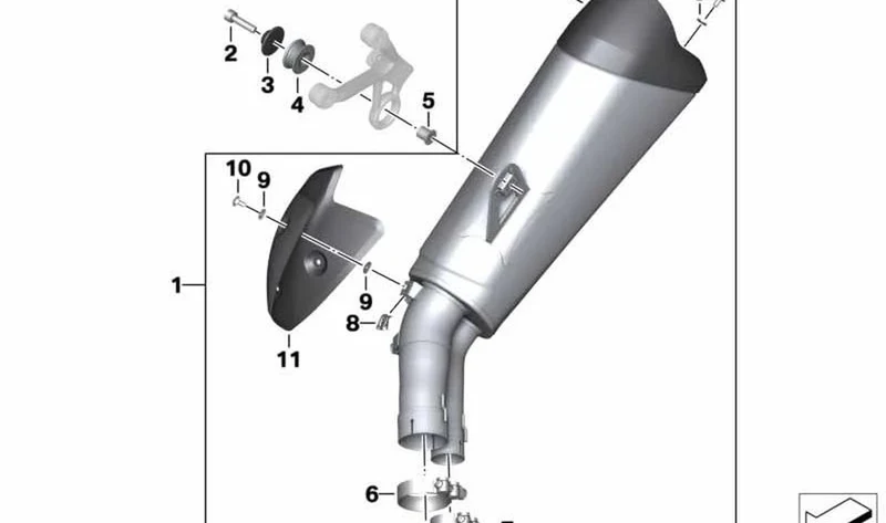 Caperuza silenciador final trasero OEM 18517725726 para motos BMW S 1000 R (K47). Original BMW Motorrad.