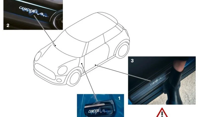 Moldura cobertera de la entrada delantera OEM 51775A3BF92 para MINI F56, F56 LCI, F57 LCI... y más. Original MINI.