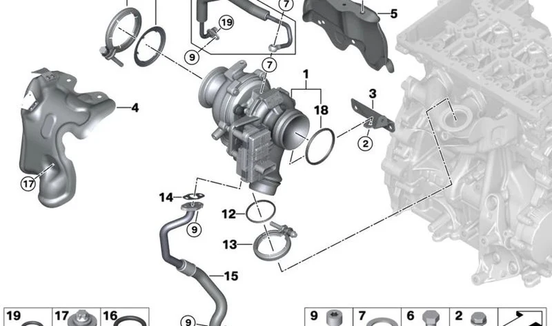 Tubería de aceite OEM 11428579999 para MINI F56, F55, Clubman F54, Countryman F60 y más. Original MINI.