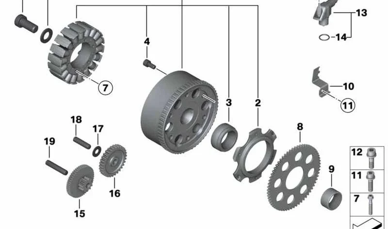 Rueda libre OEM 12117687777 para motos BMW F 700 GS, F 800 GT, F 650 GS, F 800 GS Adventure, F 800 R... y más. Original BMW Motorrad.