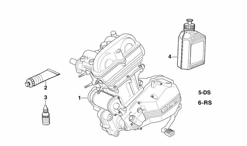 Motor negro OEM 11117697100 para motos BMW G 650 X K15 (07/2006 - 11/2007). Original BMW Motorrad.