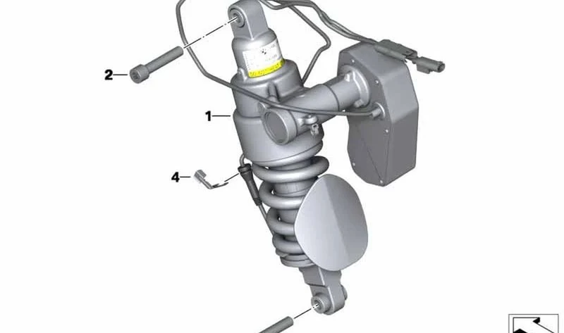 Tubo telescópico ESA trasero OEM 33548557148 para BMW R1200RT, R1250RT. Original BMW Motorrad.