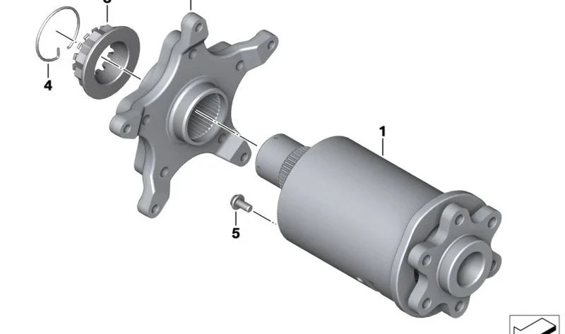 Propulsión de la rueda trasera OEM 33357923504 para BMW Motorrad CEE04 (K07). Original BMW Motorrad.