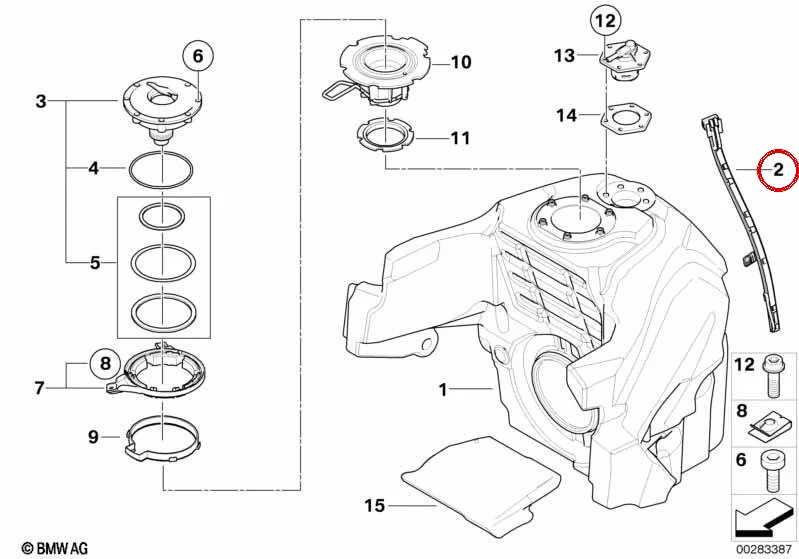 Sensor de nivel de combustible OEM 16141600132 para motos BMW K1200S, R1200GS, K1200R, K1200GT, R1200RT... y más. Original BMW Motorrad.