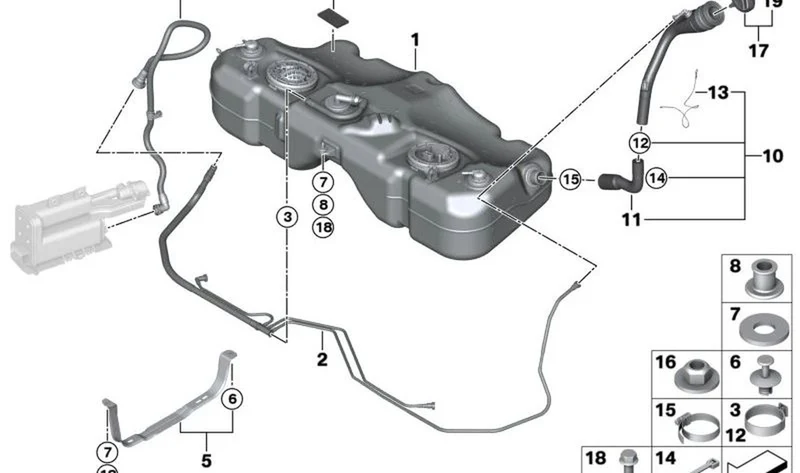 Tubería de ventilación OEM 16112755144 para MINI R56, Clubman R55, Cooper S N14/N18. Original MINI.