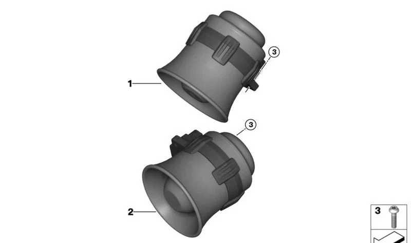 Sistema sirena multitono izquierda OEM 65138548609 para motos BMW R 1200 RT, F 750 GS, F 850 GS... y más. Original BMW Motorrad.