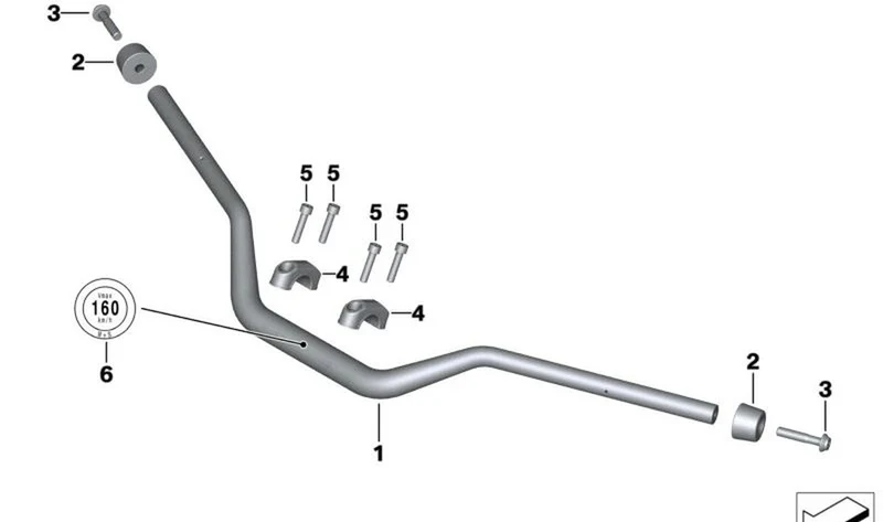 Manillar OEM 32718392389 para BMW Motorrad R 1200 RT, R 1250 RT. Original BMW Motorrad.