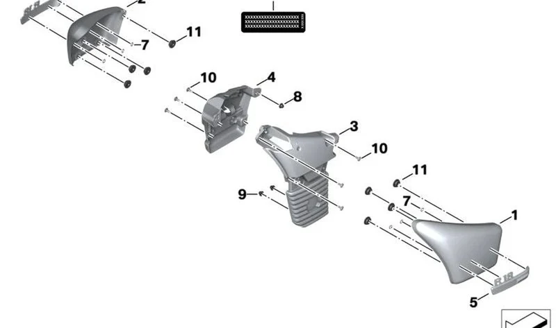 Inscripción tapa lateral derecha OEM 46639829366 para motos BMW R 18, R 18 Classic. Original BMW Motorrad.
