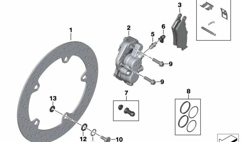 Disco de freno delantero OEM 34117682434 para motos BMW R1200GS, R1200RT, R1250GS... y más. Original BMW Motorrad.