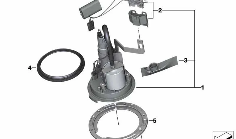 Bomba de combustible con sensor de palanca OEM 16149444766 para motos BMW S 1000 RR, S 1000 R, HP4 Race. Original BMW Motorrad.