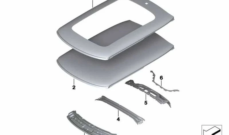 Cercha de techo OEM 41007387982 para MINI F56, F56 BEV, F56 LCI, F66. Original MINI.