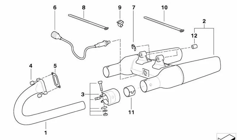Silenciador adicional OEM 18127682871 para motos BMW R 850 C, R 1200 C, R 1200 CL... y más. Original BMW Motorrad.