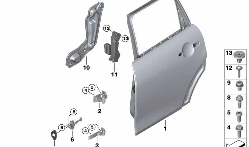 Crashpad puerta trasera izquierda OEM 51717322419 para MINI F55, F55 LCI. Original MINI.