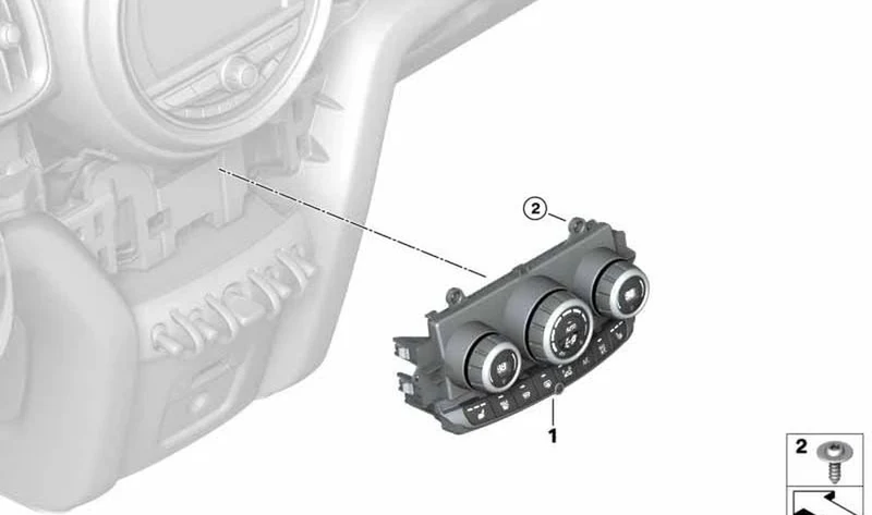Mando de climatizador OEM 61315A41F44 para MINI Countryman F60, F60 LCI. Original MINI.